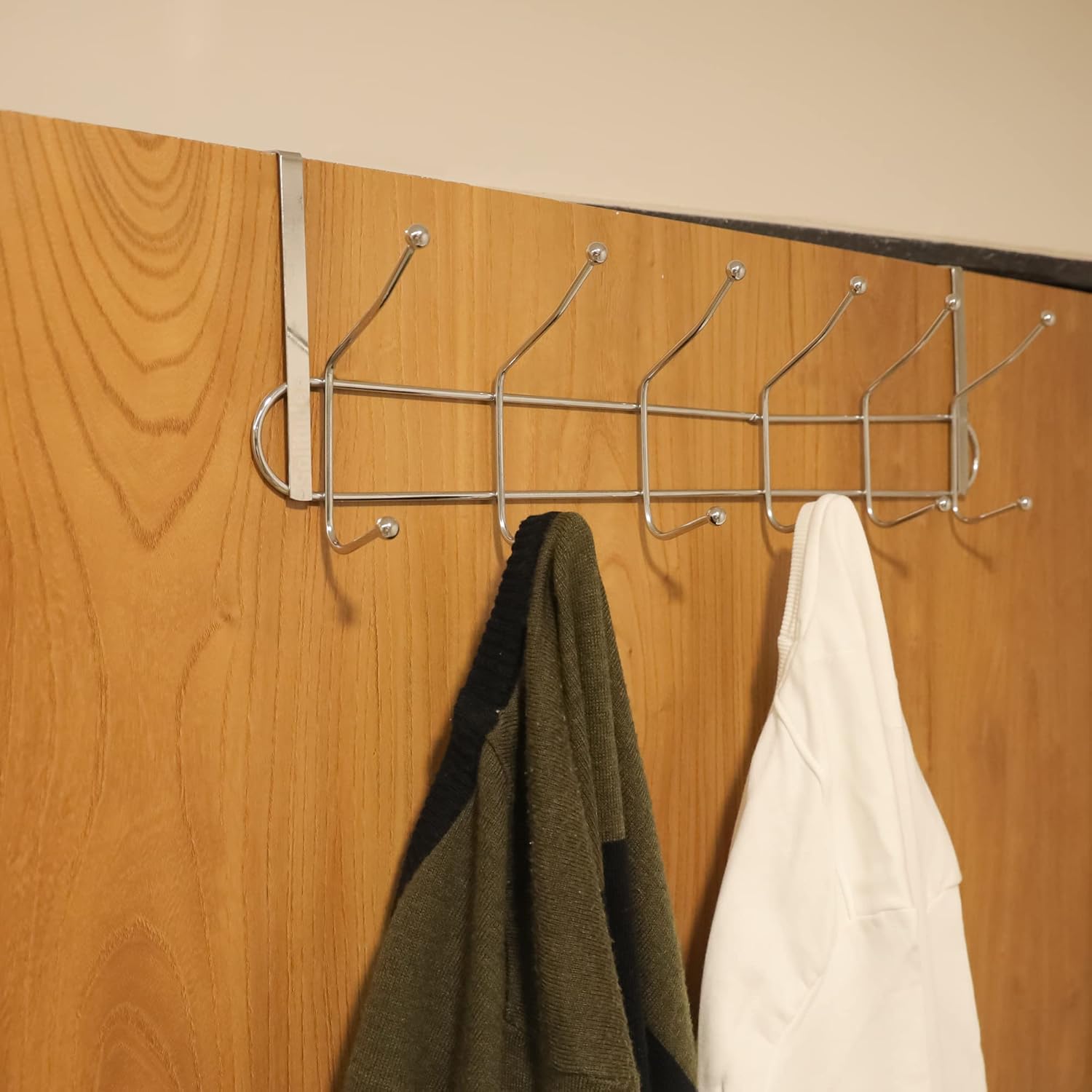 Solitude Heavy-Duty Carbon Metal Over-the-Door Hanger – Drill-Free Hooks for Clothes, Coats, Towels & More